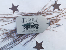 Load image into Gallery viewer, Large Wooden Hanging Tag - Jingle all the way
