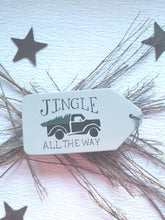 Load image into Gallery viewer, Large Wooden Hanging Tag - Jingle all the way
