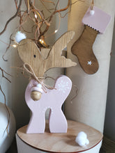 Load image into Gallery viewer, Reindeer Christmas Decoration, wooden Christmas gift, Christmas decor,Hygge home,
