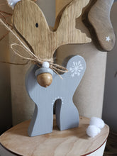 Load image into Gallery viewer, Reindeer Christmas Decoration, wooden Christmas gift, Christmas decor,Hygge home,
