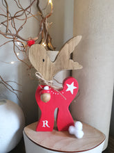 Load image into Gallery viewer, Reindeer Christmas Decoration, wooden Christmas gift, Rudolph Rustic Christmas decor,Hygge home,
