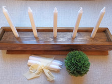 Load image into Gallery viewer, Low Wooden tray , Candle display, table centerpiece
