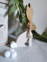Load image into Gallery viewer, Wooden standing Bunny , Rabbit, Spring Easter decor
