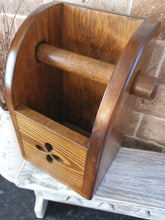 Load image into Gallery viewer, Wooden Toilet roll holder, Wall mounted or Freestanding,quirky loo roll, wooden rack, bathroom accessories
