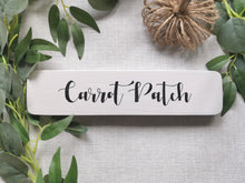 Load image into Gallery viewer, Rustic wooden Carrot Patch sign, Spring decor Farmhouse Country kitchen, Easter decoration
