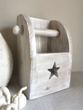 Load image into Gallery viewer, Wooden Toilet Roll Holder, star detail
