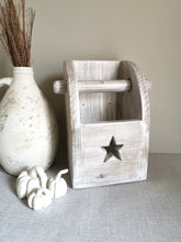 Load image into Gallery viewer, Wooden Toilet Roll Holder, star detail
