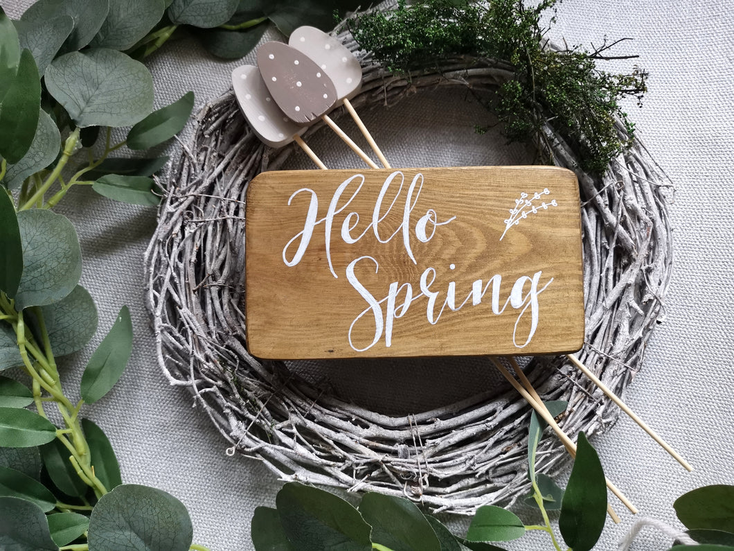 Hello Spring wooden Sign