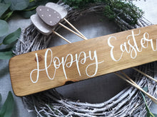Load image into Gallery viewer, Wooden Freestanding Spring Sign - Hoppy Easter
