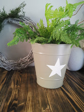 Load image into Gallery viewer, Metal bucket with Cream star (2 colours available)
