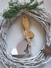 Load image into Gallery viewer, Wooden standing Bunny , Rabbit, Spring Easter decor
