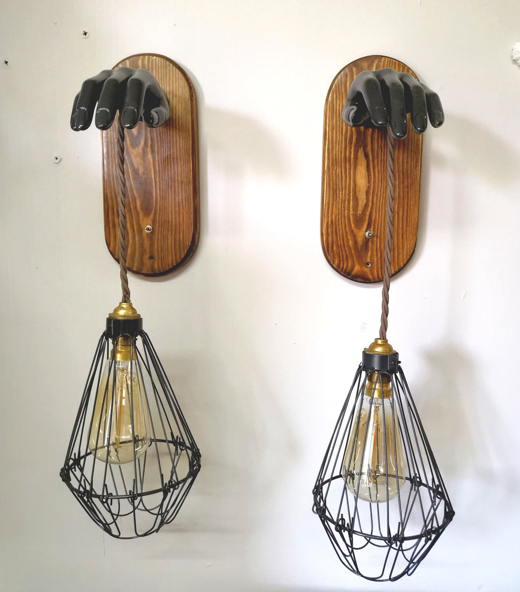 Upcycled Mannequin hand Wall Lights