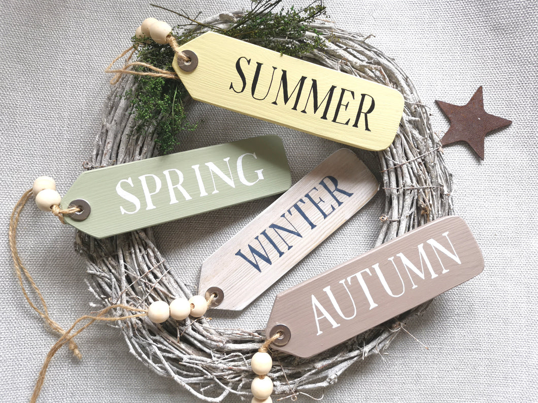 Wooden Tags, Set of all 4 Seasons