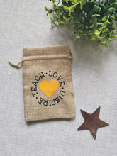 Load image into Gallery viewer, Teachers Gift, burlap bag with beaded keychain

