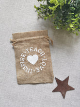 Load image into Gallery viewer, Teachers Gift, burlap bag with beaded keychain
