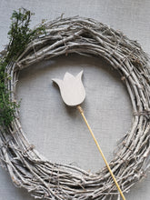 Load image into Gallery viewer, Bunch of 5 Wooden Tulips with personalised gift wrap
