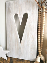 Load image into Gallery viewer, Wall Art Heart Panel,Decorative wall panel, heart wall hanging, wall art, heart decor, home interiors, rustic wooden heart panel
