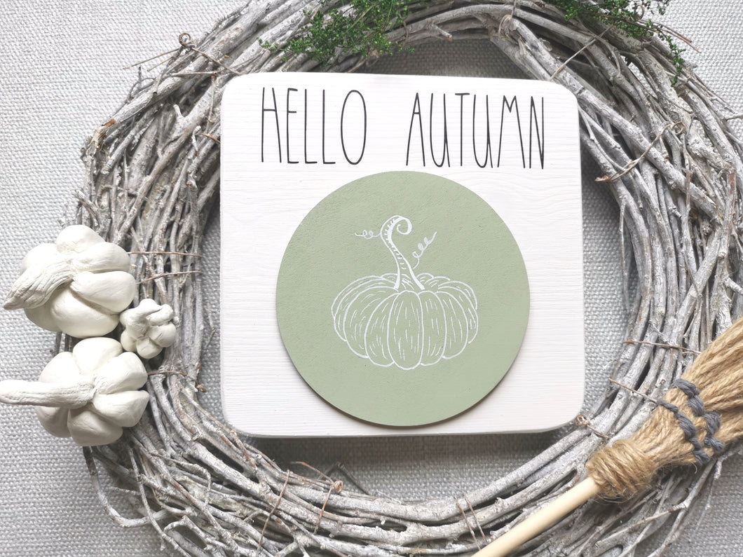 Wooden Hello Autumn Autumn Sign