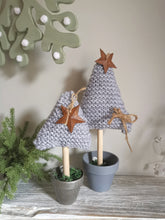 Load image into Gallery viewer, Grey Knitted Tree in Painted Terracotta pots
