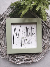 Load image into Gallery viewer, Canvas framed Sign - Mistletoe Kisses
