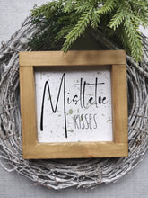Load image into Gallery viewer, Canvas framed Sign - Mistletoe Kisses
