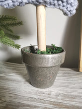 Load image into Gallery viewer, Grey Knitted Tree in Painted Terracotta pots
