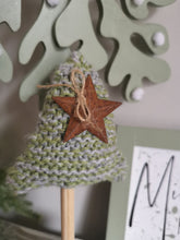 Load image into Gallery viewer, Green &amp; Grey Knitted Tree in Painted Terracotta pots
