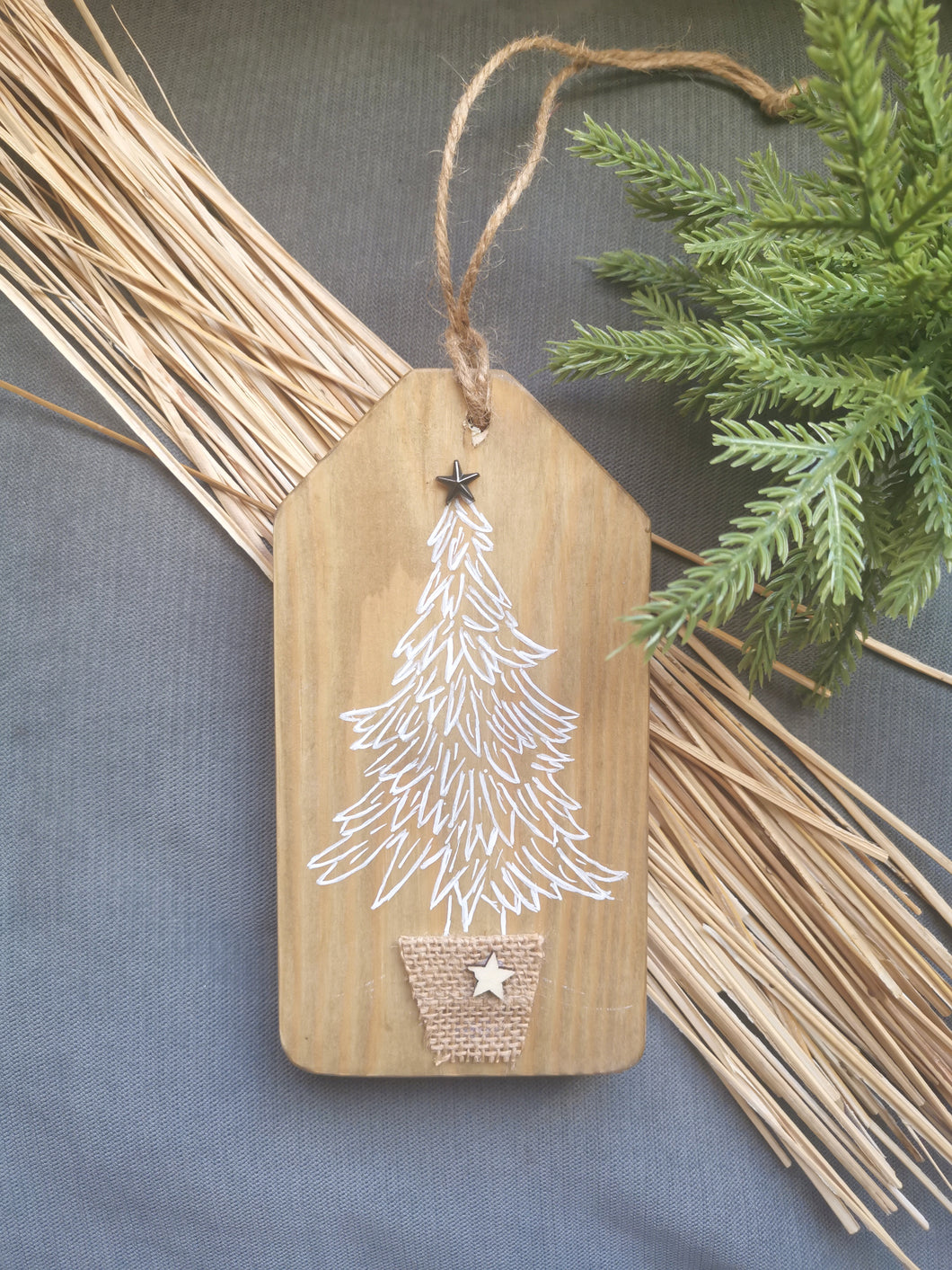 Large Chunky Wooden Christmas Tag