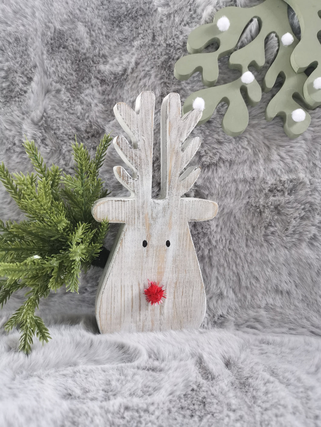 Freestanding Wooden Reindeer