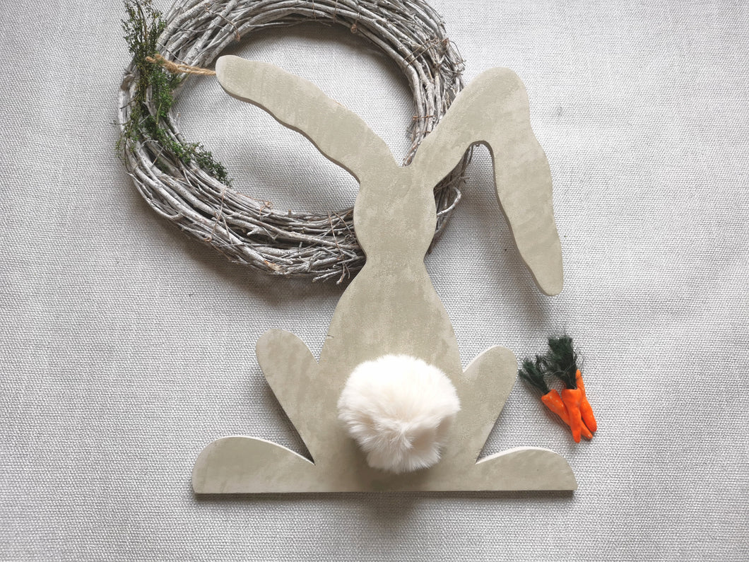Hanging Wooden Floppy eared Bunny - choice of tail