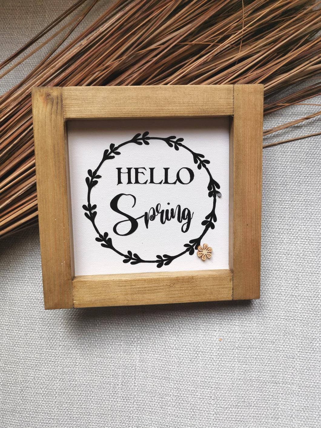 Canvas framed Sign - Hello Spring