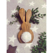 Load image into Gallery viewer, Freestanding Wooden Rabbit Bunny with White pom pom tail Easter Gift Nursery Home Decor
