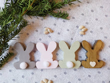 Load image into Gallery viewer, Wooden Easter Rabbit, gift ornament , Nursery decor, Mothers Day , Housewarming Present, Easter home decor

