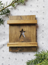 Load image into Gallery viewer, Small wooden shutter, spring home decor display, hearts or stars, rustic interiors, gift, homewares
