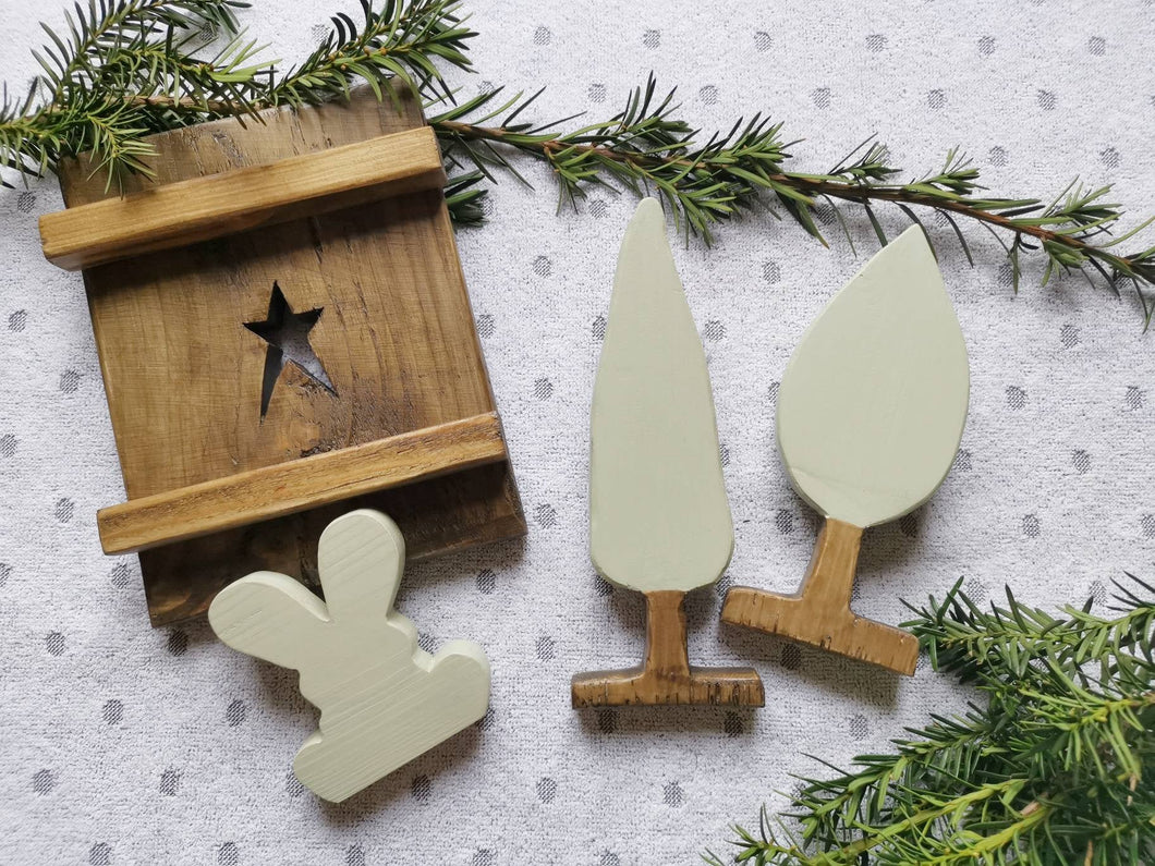 Wooden teardrop shaped trees set of Two, rustic home decor, nursery decoration, Easter farmhouse Country kitchen