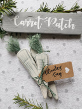 Load image into Gallery viewer, Set of 3 Wooden Carrots, Spring decor, rustic primitive farmhouse Country kitchen, wonky veg, vegetable display
