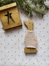 Load image into Gallery viewer, Wooden Duck with knitted wooly jumper, Letterbox gift, Wooden home decor gifts, Country decor,
