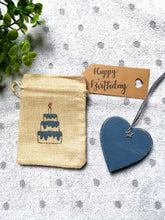 Load image into Gallery viewer, Birthday Gift lockdown, Letterbox gift, Treat bag with wooden heart,
