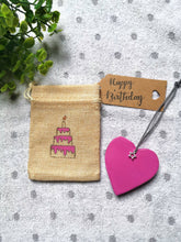 Load image into Gallery viewer, Birthday Gift lockdown, Letterbox gift, Treat bag with wooden heart,
