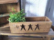 Load image into Gallery viewer, Wood Crate storage Trug, Farmhouse, Made from reclaimed wood, Centerpiece, Home decor
