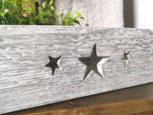 Load image into Gallery viewer, Rustic wooden Star Crate, storage home decor, hearts or stars, country decor plant display
