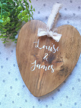 Load image into Gallery viewer, Personalised Wooden Heart ,Wedding, Anniversary keepsake gift
