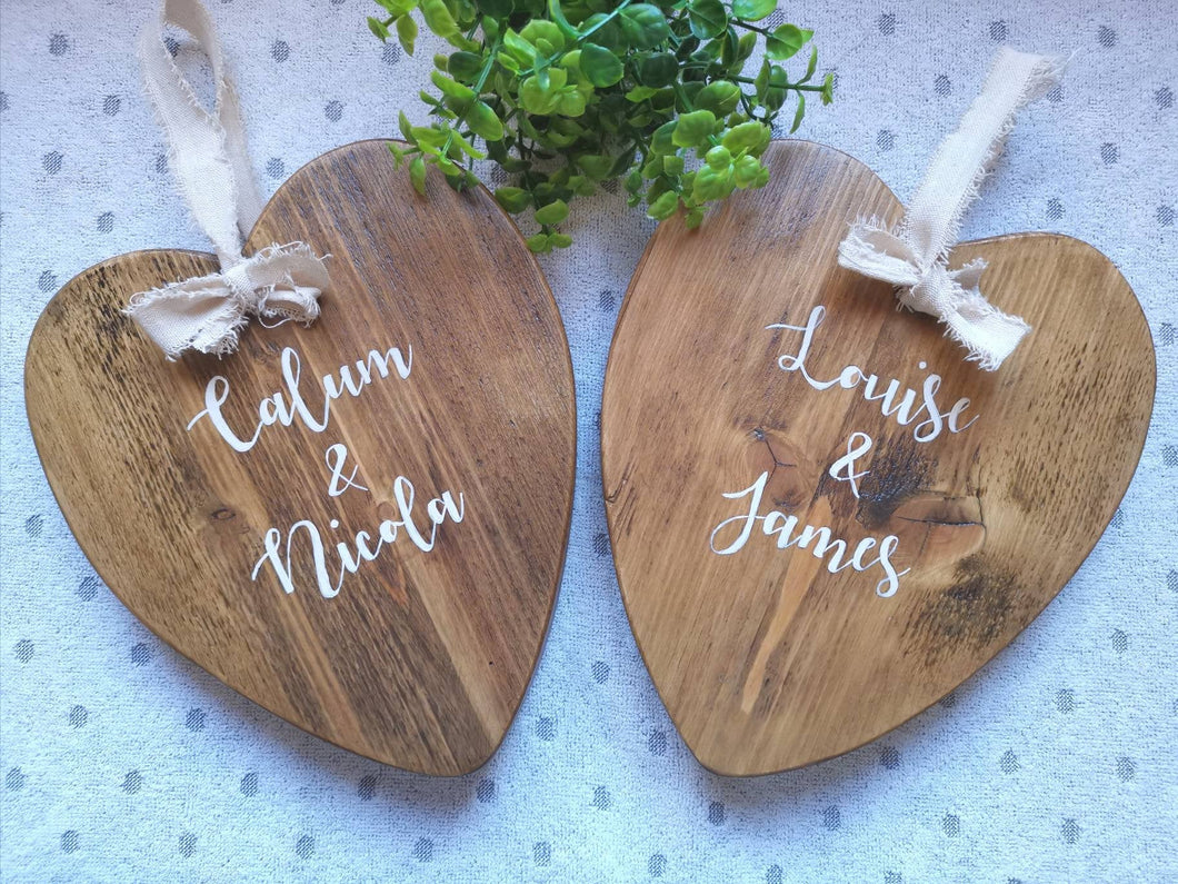 Personalised Wooden Heart ,Wedding, Anniversary keepsake gift
