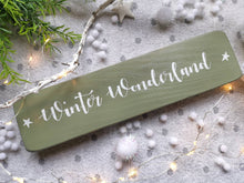 Load image into Gallery viewer, Rustic wooden Christmas sign, Festive decor Farmhouse Country kitchen, Winter Wonderland
