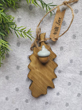 Load image into Gallery viewer, Wooden Hanging Oak Leaf &amp; Wooden Acorn - children gift keepsake memory Teachers Gift Autumn home decor New Home Gift

