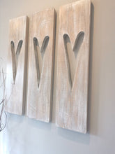 Load image into Gallery viewer, Wall Art Heart, Decorative wall panel, heart wall hanging, wall art, heart decor, home interiors, rustic wooden heart panel
