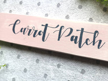Load image into Gallery viewer, Rustic wooden Carrot Patch sign, Spring decor Farmhouse Country kitchen, Easter decoration
