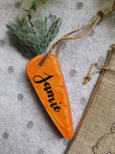 Load image into Gallery viewer, Personalised Easter decoration , Wooden Hanging carrot
