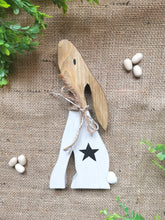 Load image into Gallery viewer, Wooden Hare, Moon gazing Hare, Stargazer, Spring rabbit decoration,
