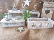 Load image into Gallery viewer, Soap dispenser, bathroom accessories, kitchen accessories, soap pump, wooden storage Trug,
